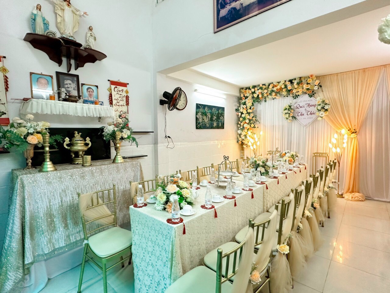 Trang trí gia tiên đám cưới