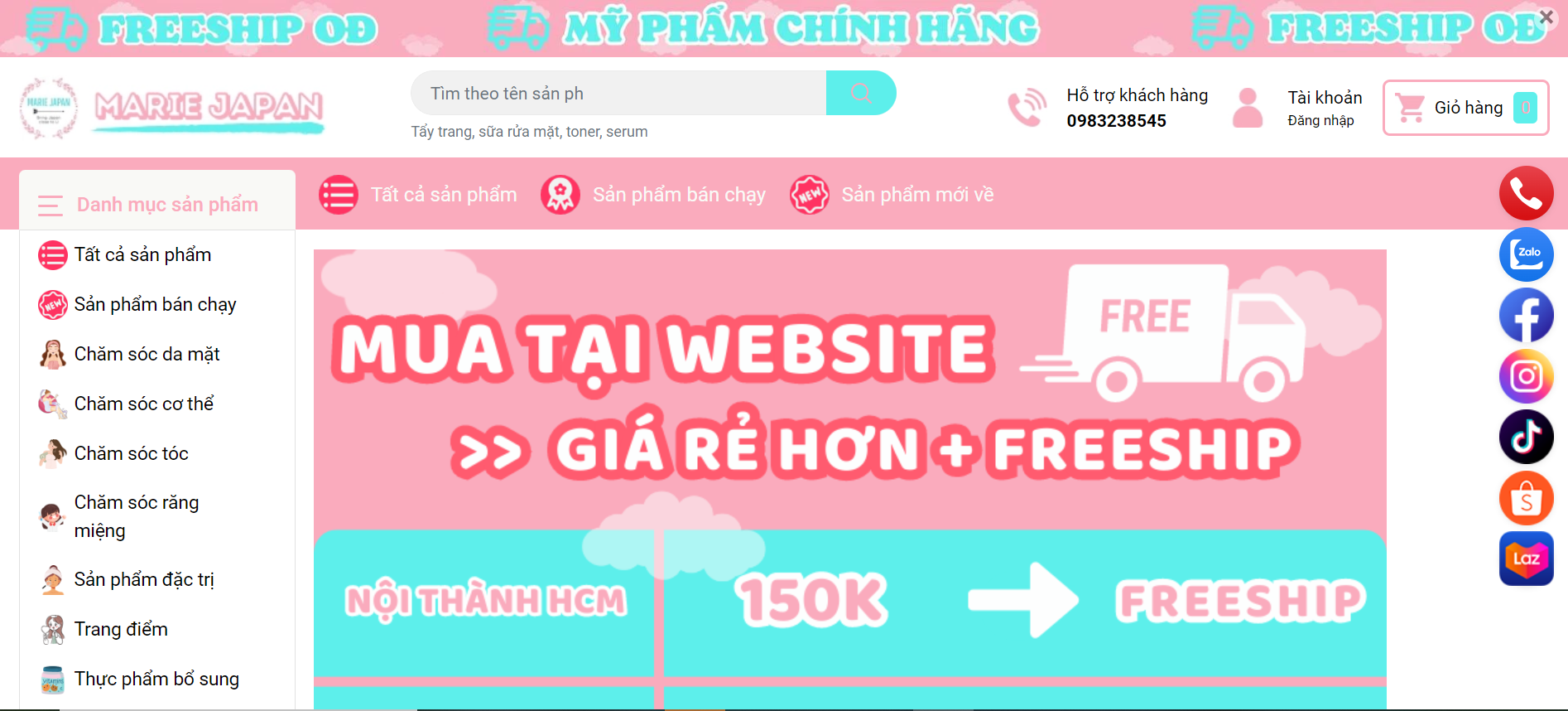 TOP 3 SẢN PHẨM BÁN CHẠY TẠI SHOP MARIE JAPAN - MỸ PHẨM CHÍNH HÃNG