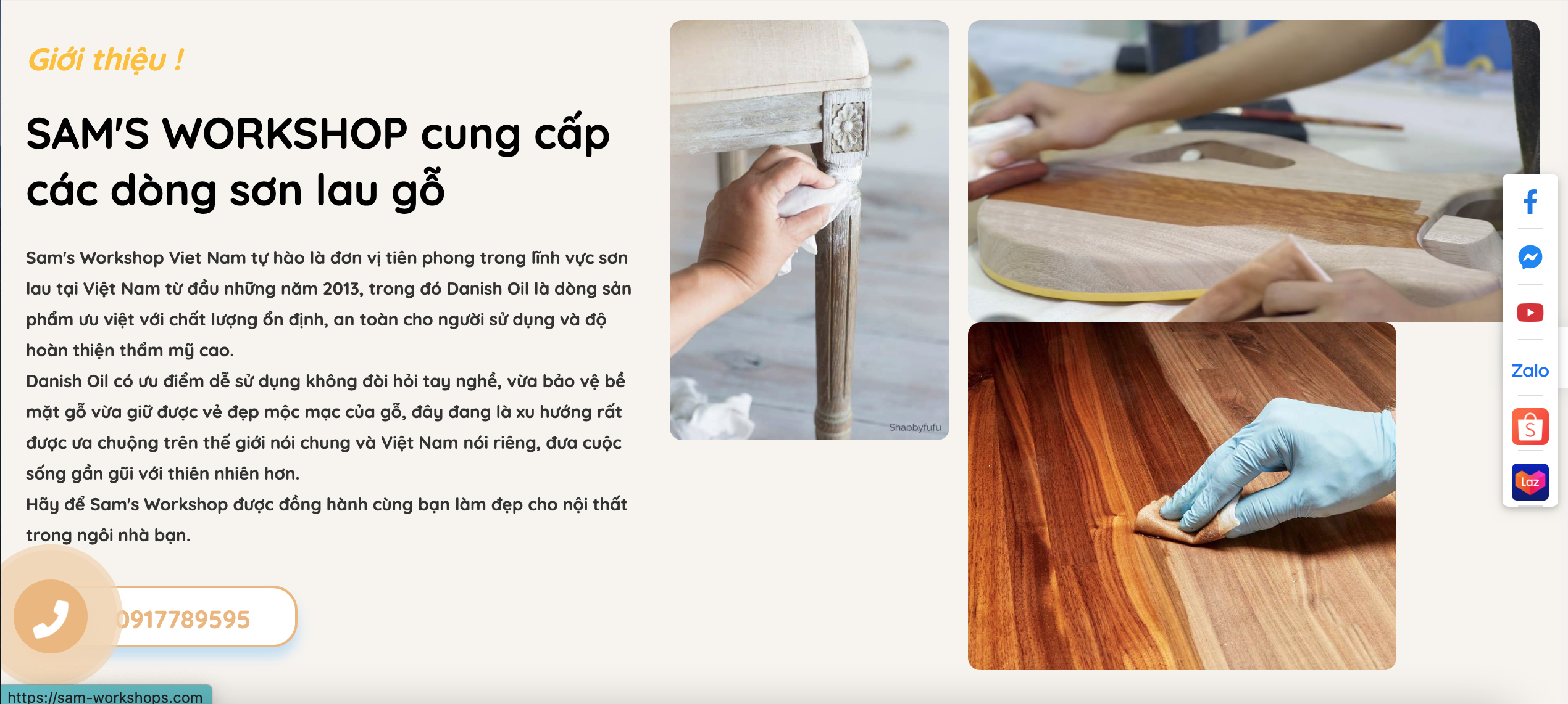 SAM'S WORKSHOP cung cấp các dòng sơn lau gỗ