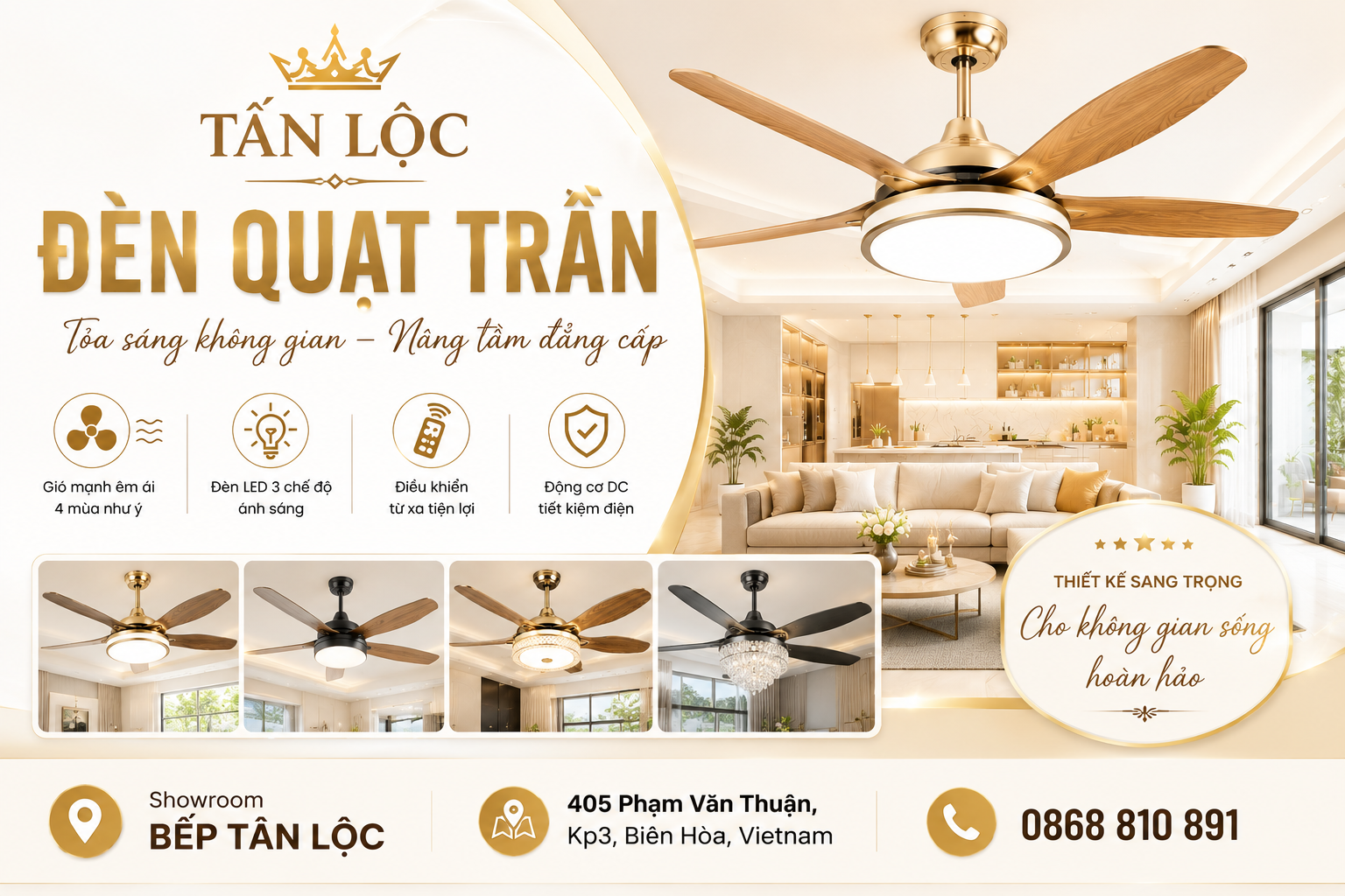 Top 3 Đơn Vị Bán Đèn Quạt Trần Uy Tín, Chất Lượng Tại Biên Hòa