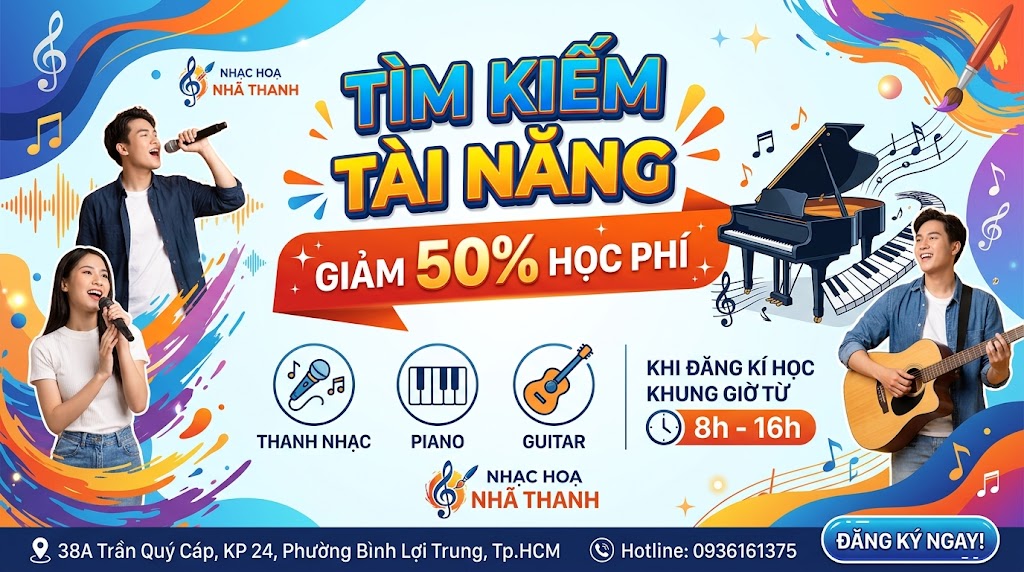 Chào Hè Bùng Nổ Cùng Nhạc Họa Nhã Thanh: Miễn Phí Khóa Cảm Thụ Âm Nhạc, Vẽ & Giảm 50% Học Phí
