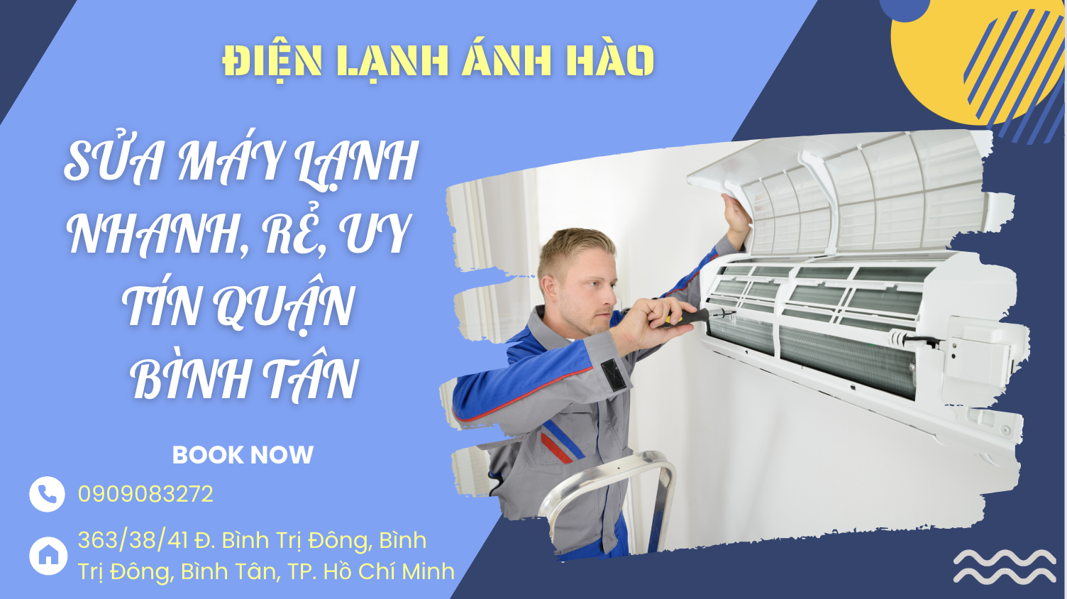 Sửa Máy Lạnh Nhanh, Rẻ, Uy Tín Quận Bình Tân - Điện Lạnh Ánh Hào