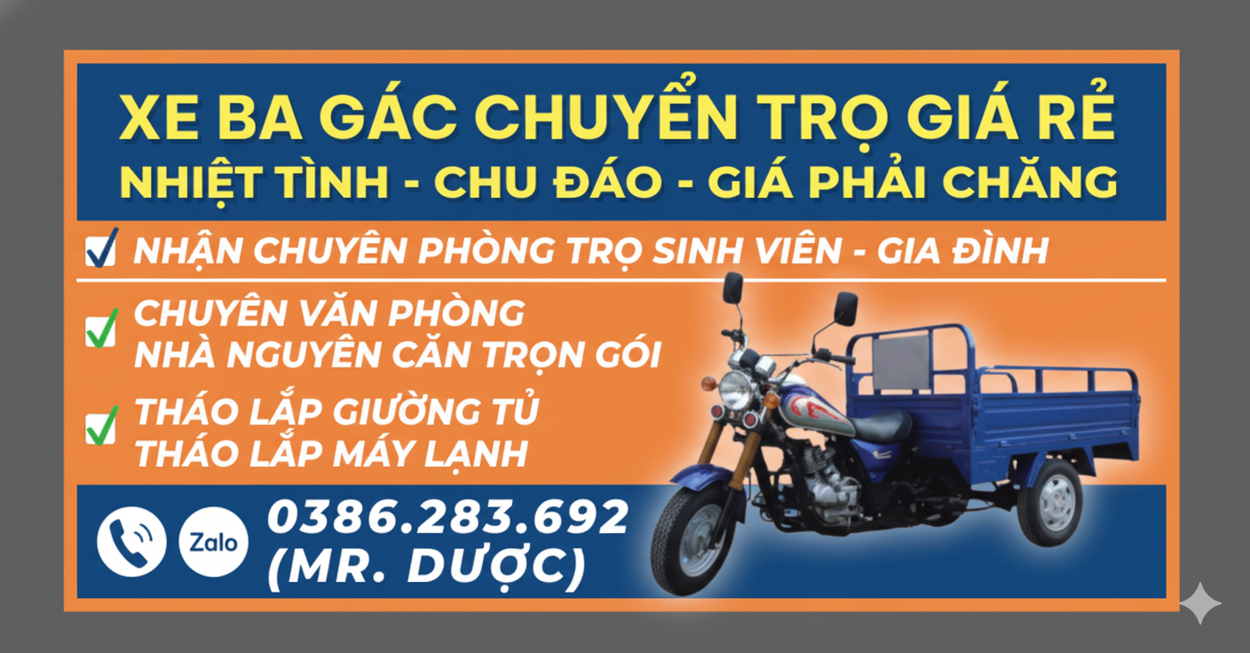 🚚 TOP 3 DỊCH VỤ XE BA GÁC VẬN CHUYỂN HÀNG GIÁ RẺ, UY TÍN NHẤT TP.HCM