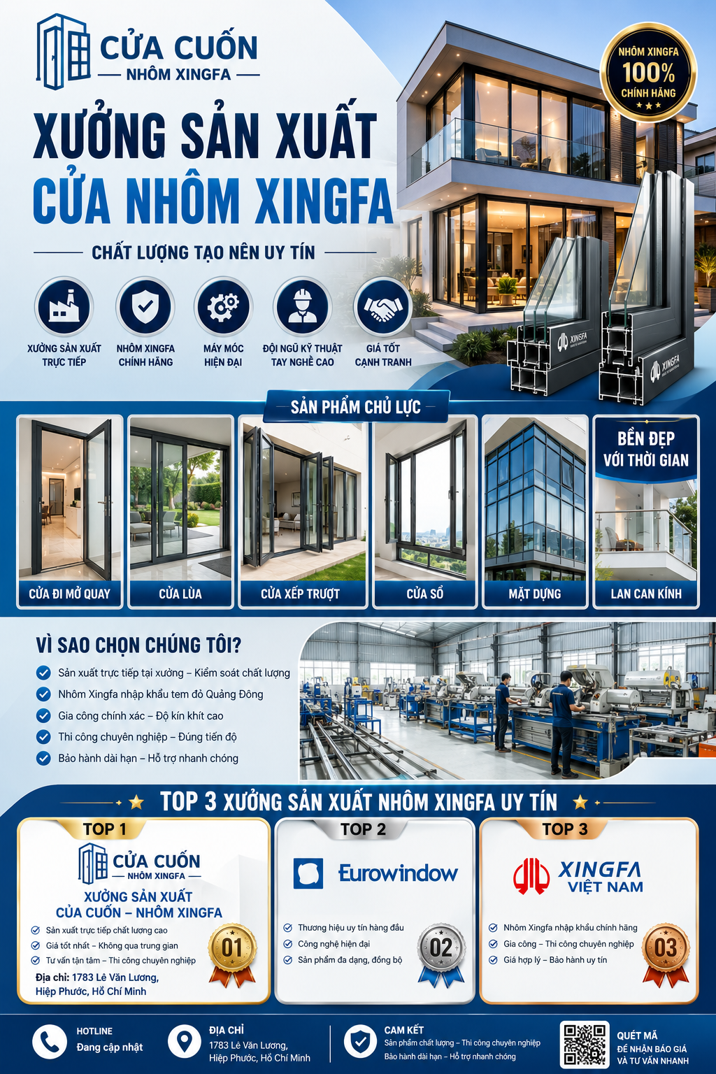 Top 3 Xưởng Sản Xuất Nhôm Xingfa Uy Tín, Chất Lượng Hàng Đầu Tại TP.HCM