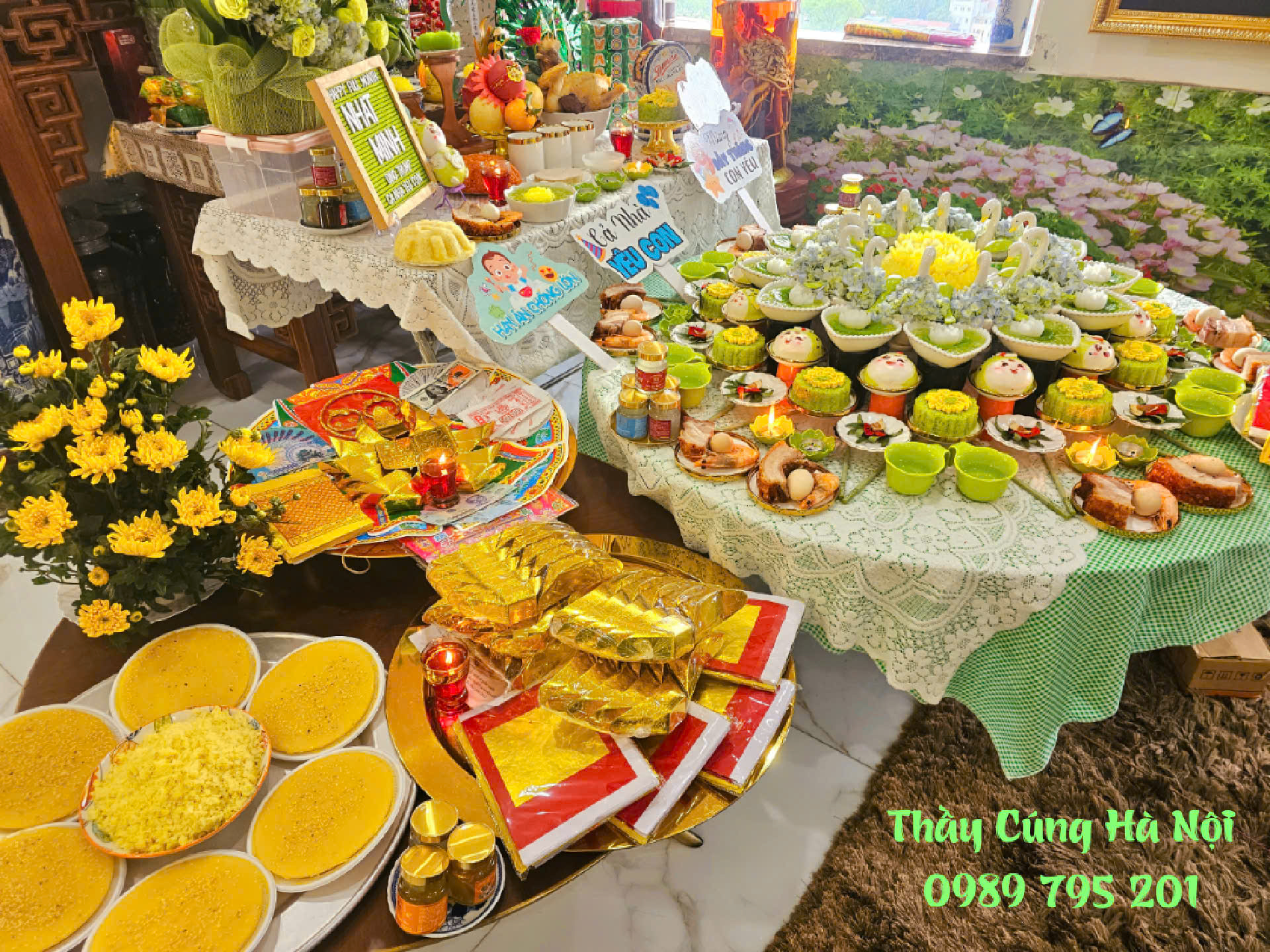Mâm lễ đầy tháng truyền thống tại Hà Nội