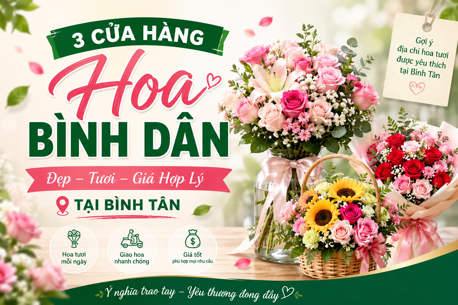 Top 3 Cửa Hàng Hoa Bình Dân Được Yêu Thích Tại Bình Tân
