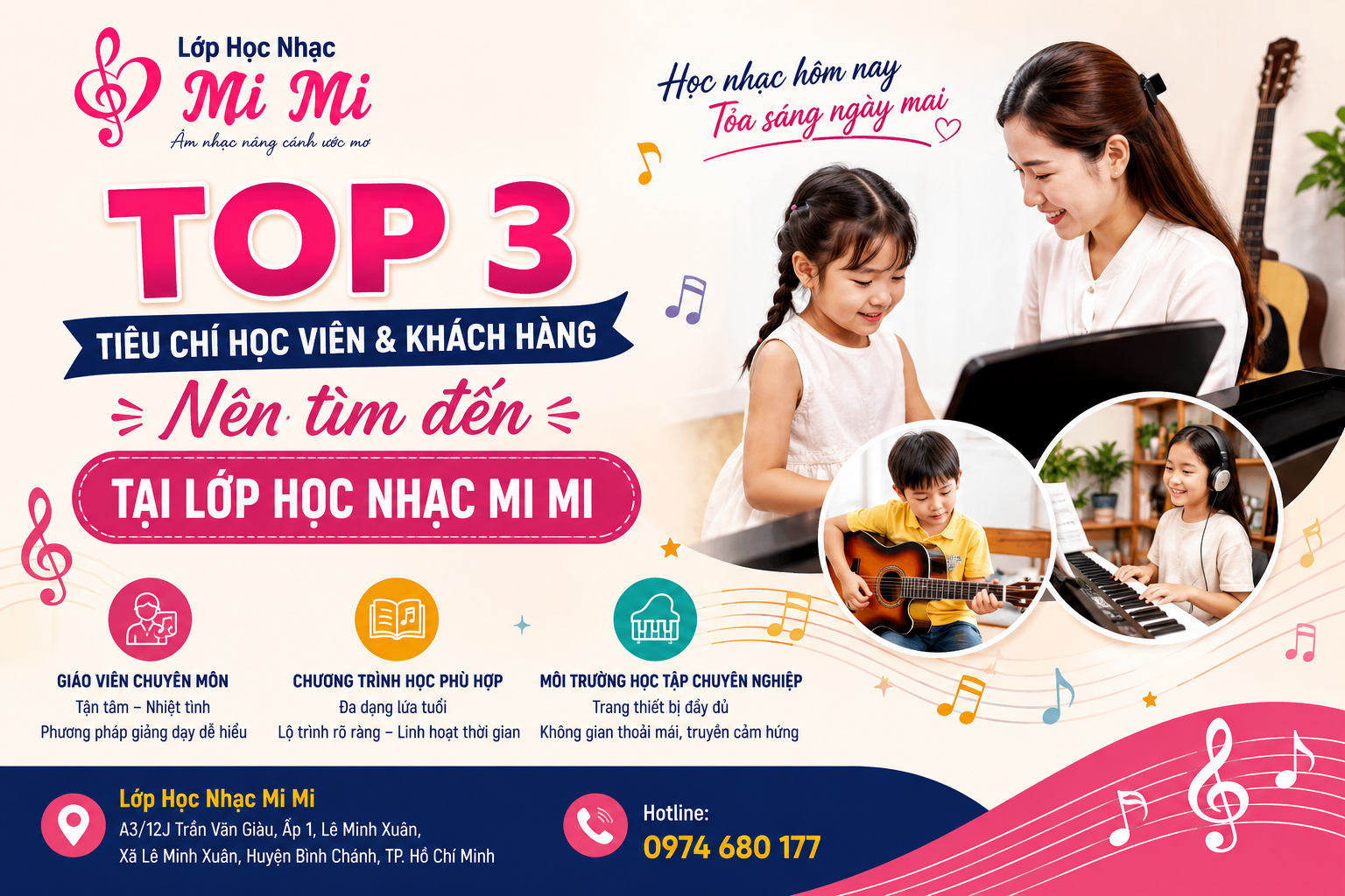 Top 3 Tiêu Chí Học Viên Nên Quan Tâm Khi Chọn Trung Tâm Dạy Nhạc Uy Tín