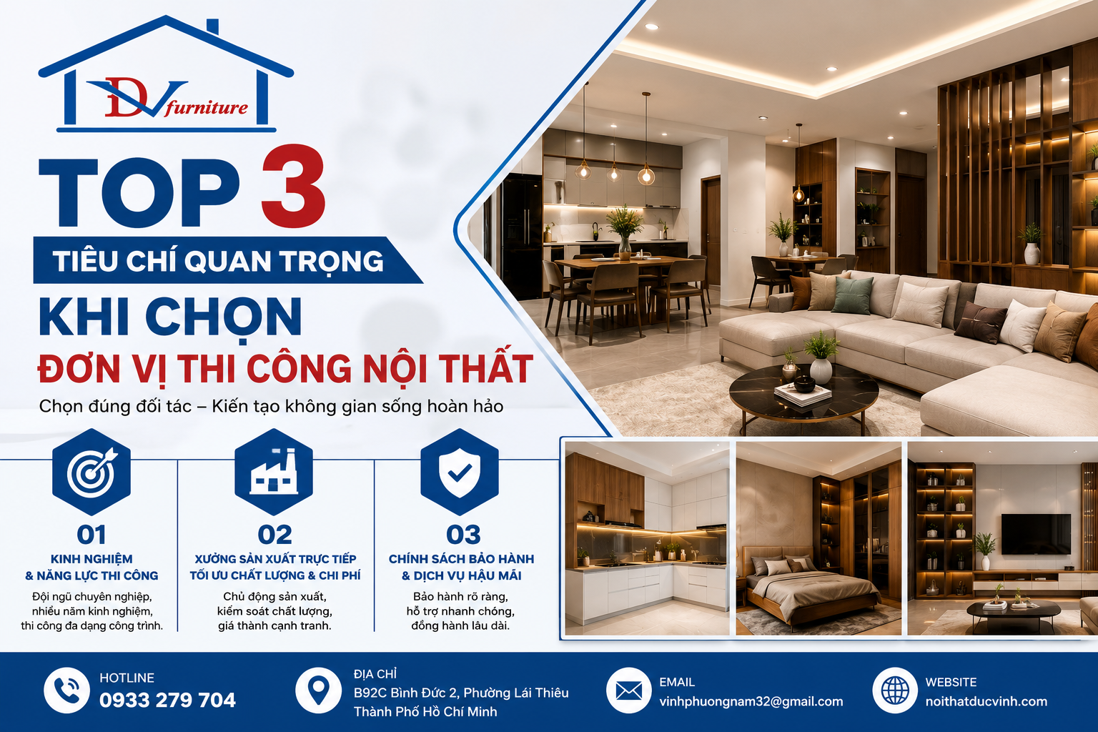 Top 3 Tiêu Chí Quan Trọng Khi Chọn Đơn Vị Thi Công Nội Thất