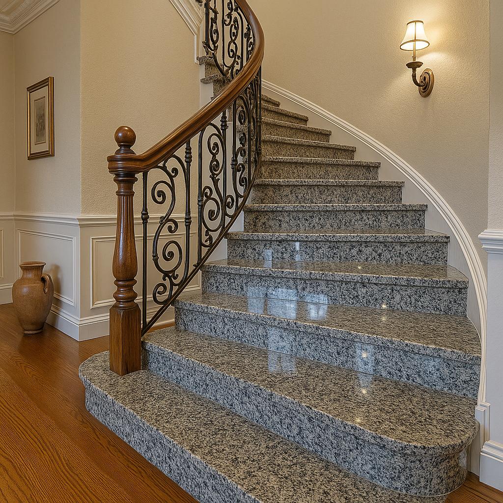 Polished Anti Slip Granite Stairs - Modern Design Durable