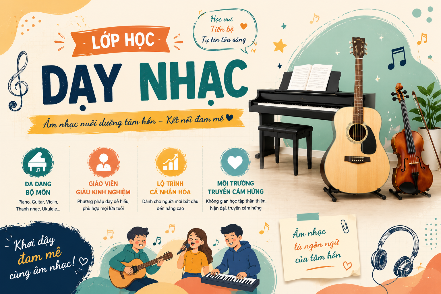 Top 3 Địa Chỉ Học Âm Nhạc Uy Tín Tại Khu Vực Hoàng Hoa Thám, Gia Định