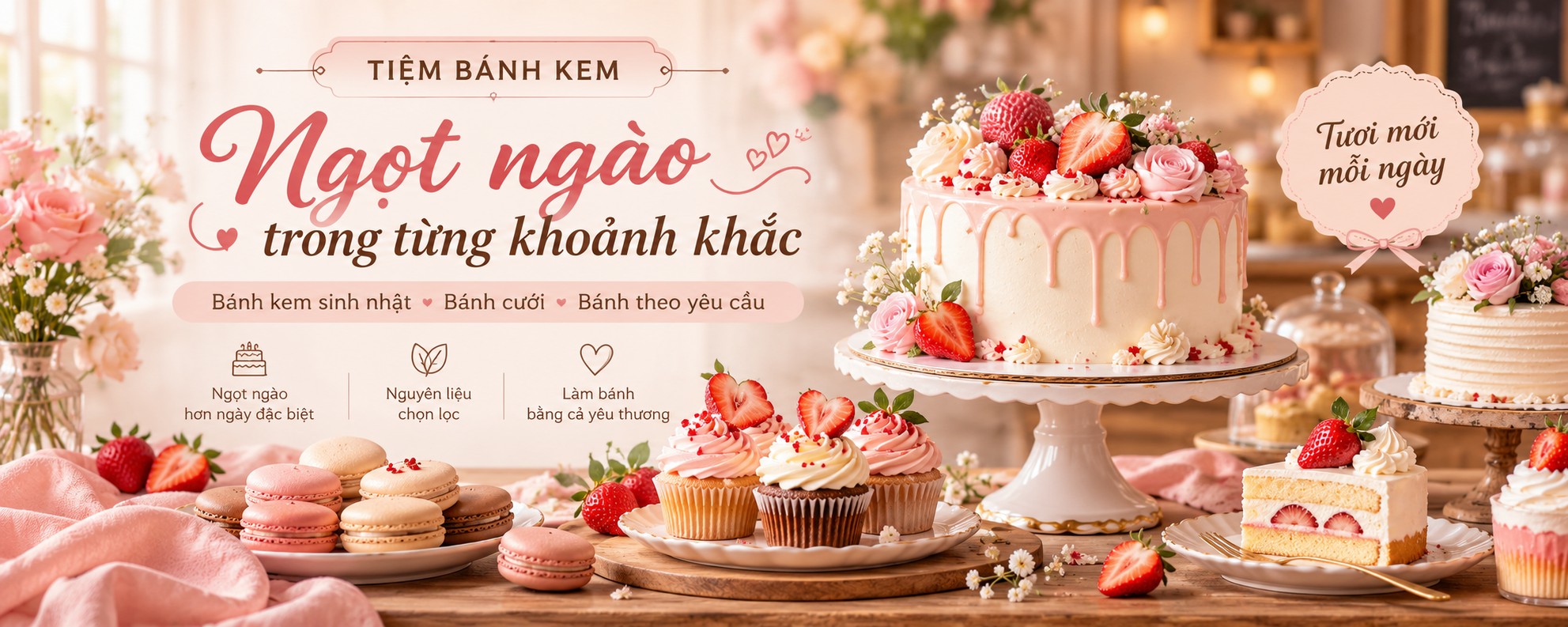 Top 3 Tiệm Bánh Kem Ngon, Đẹp Và Uy Tín Hàng Đầu Tại Khu Vực Chợ Quán, Quận 5