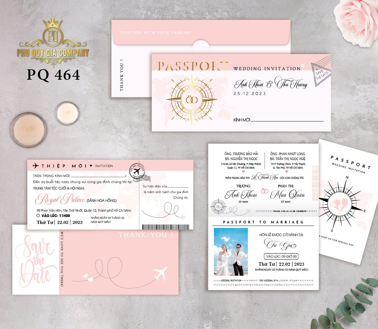 Thiệp cưới passport quảng nam thiên đường ngày cưới