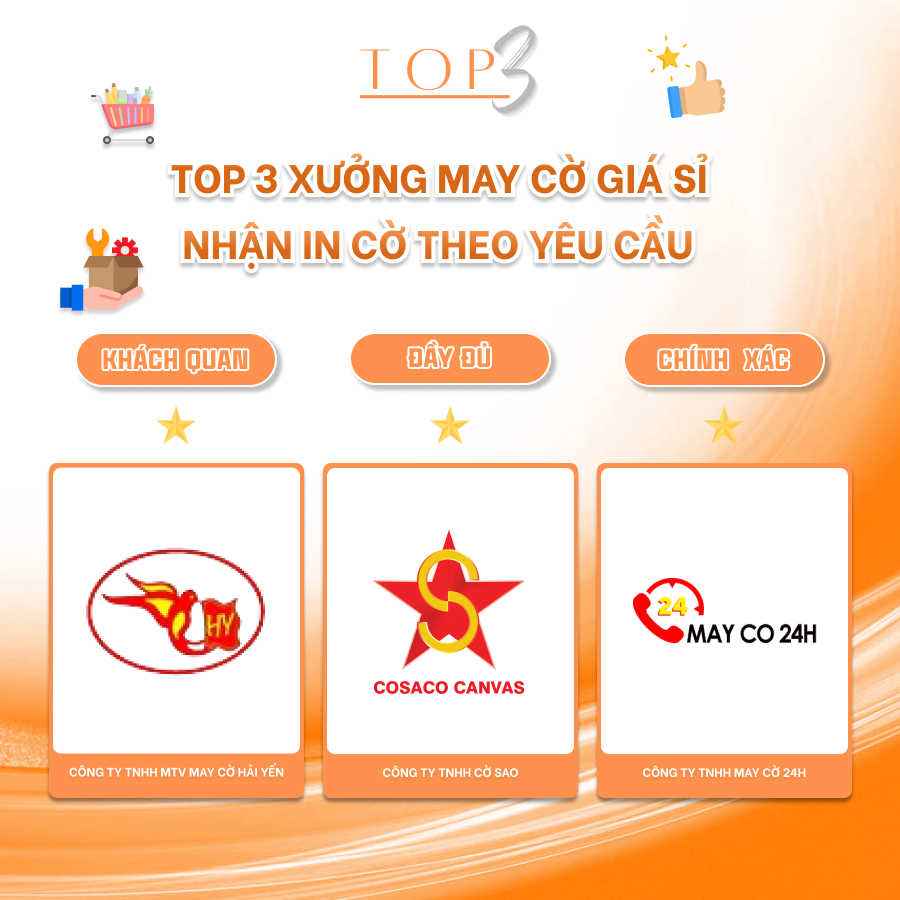Top 3 xưởng may cờ giá sỉ, nhận in cờ theo yêu cầu
