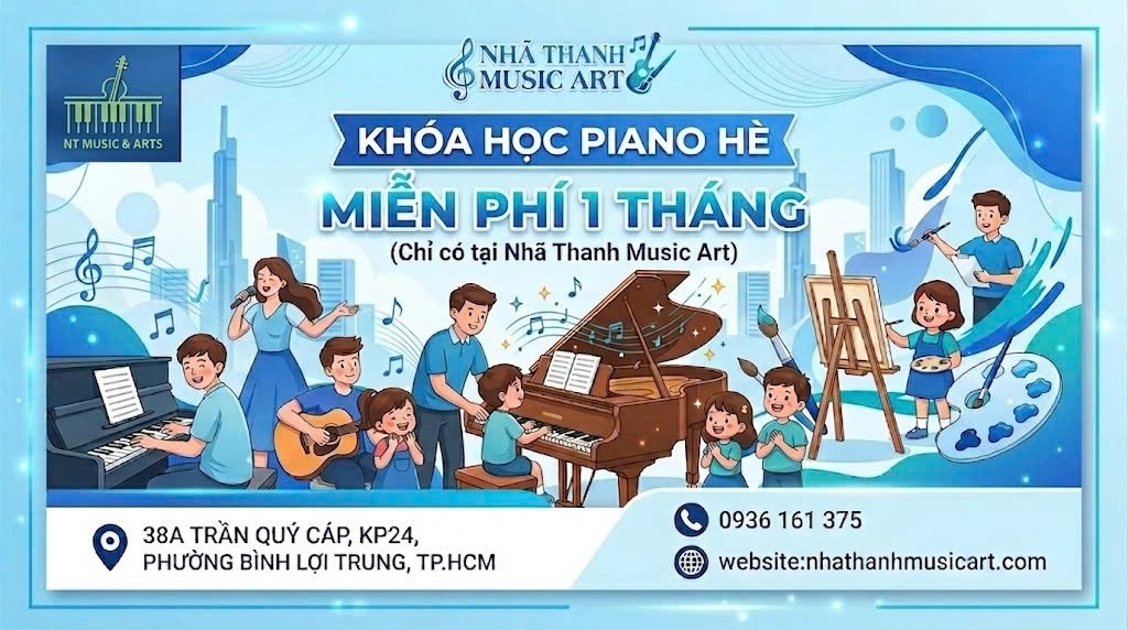 Khóa Học Piano Hè Miễn Phí 1 Tháng: Khơi Nguồn Đam Mê Tại Nhã Thanh Music Art Bình Thạnh