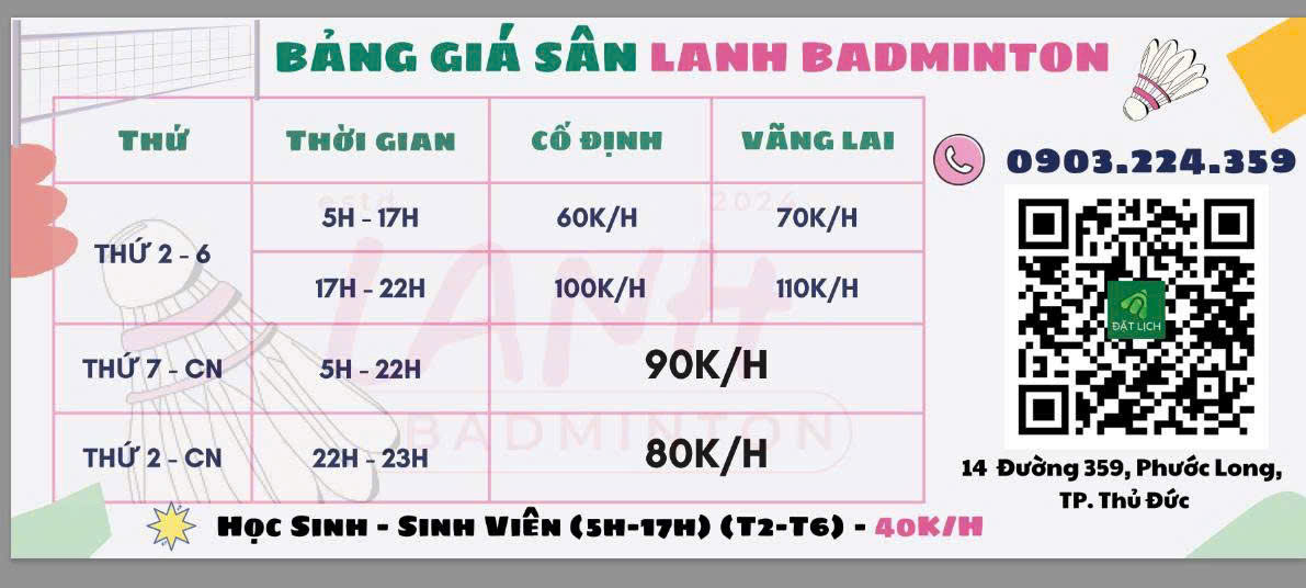 Top 3 Sân Cầu Lông Thủ Đức Giá Rẻ Cho Sinh Viên | Lanh Badminton
